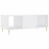 Tavolino da Salotto Bianco Lucido 102x50x40cm Legno Multistrato 829286