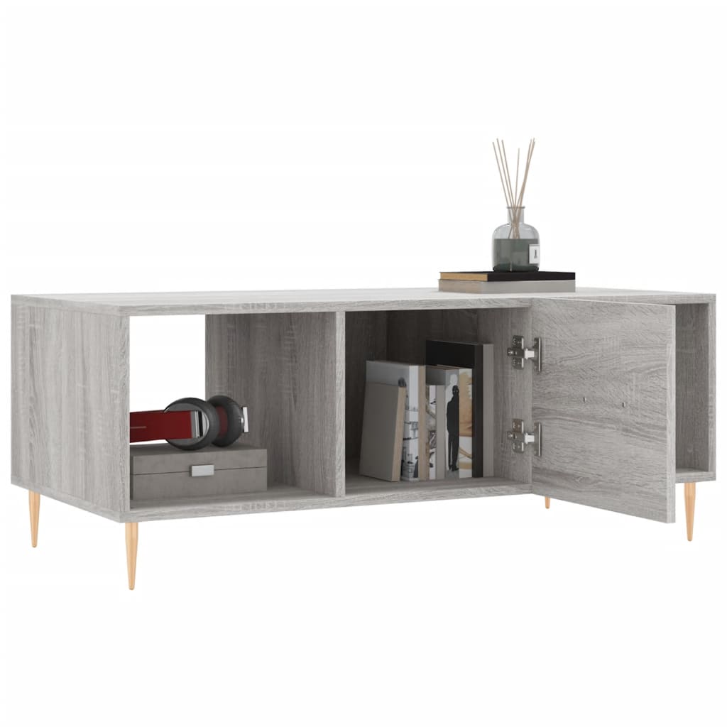 Tavolino da Salotto Grigio Sonoma 102x50x40cm Legno Multistrato 829290