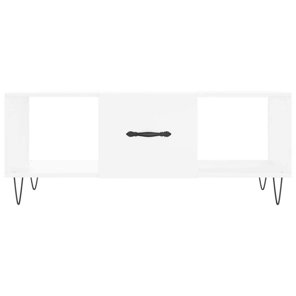 Tavolino da Salotto Bianco 102x50x40 cm in Legno Multistrato 829292