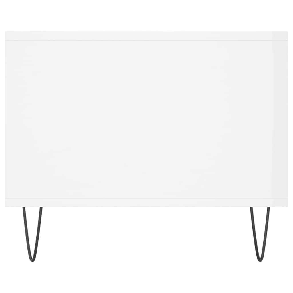 Tavolino da Salotto Bianco Lucido 102x50x40cm Legno Multistrato 829294