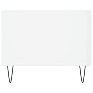 Tavolino da Salotto Bianco Lucido 102x50x40cm Legno Multistrato 829294