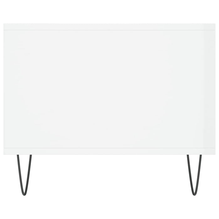 Tavolino da Salotto Bianco Lucido 102x50x40cm Legno Multistrato 829294