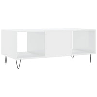 Tavolino da Salotto Bianco Lucido 102x50x40cm Legno Multistrato 829294