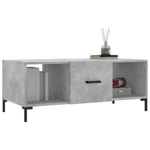 Tavolino Salotto Grigio Cemento 102x50x40 cm Legno Multistrato 829304