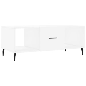 Tavolino da Salotto Bianco 102x50x40 cm in Legno Multistrato 829316