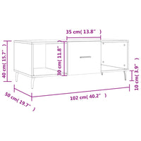 Tavolino da Salotto Bianco 102x50x40 cm in Legno Multistrato 829316