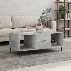 Tavolino Salotto Grigio Cemento 102x50x40 cm Legno Multistratocod mxl 103967