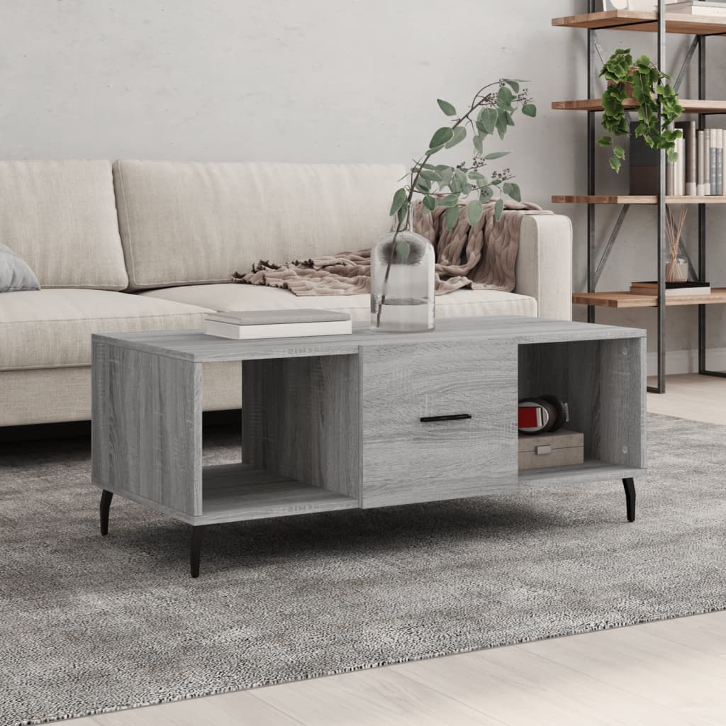 Tavolino da Salotto Grigio Sonoma 102x50x40cm Legno Multistrato 829322