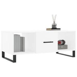 Tavolino da Salotto Bianco 102x50x40 cm in Legno Multistrato 829324