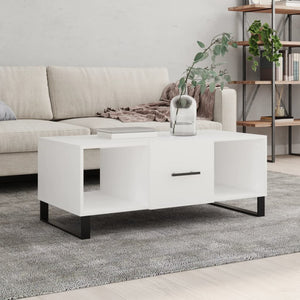 Tavolino da Salotto Bianco 102x50x40 cm in Legno Multistrato 829324