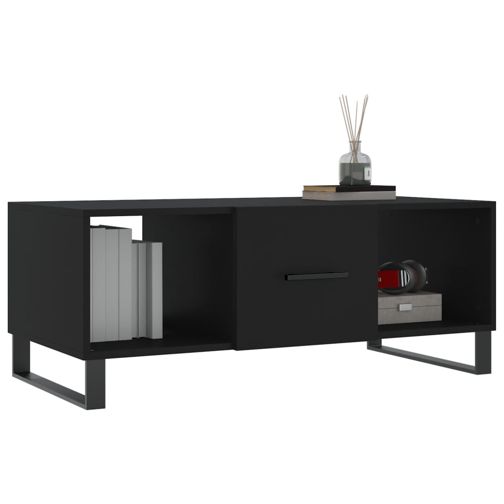 Tavolino da Salotto Nero 102x50x40 cm in Legno Multistrato 829325