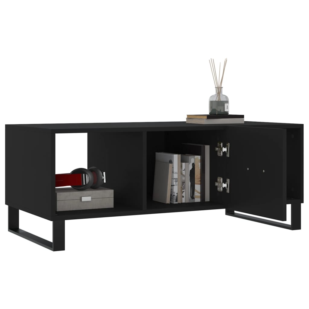 Tavolino da Salotto Nero 102x50x40 cm in Legno Multistrato 829325