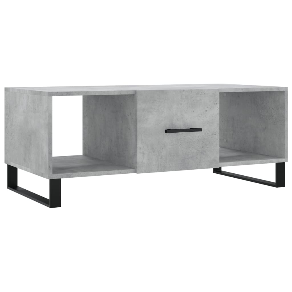 Tavolino Salotto Grigio Cemento 102x50x40 cm Legno Multistrato 829328