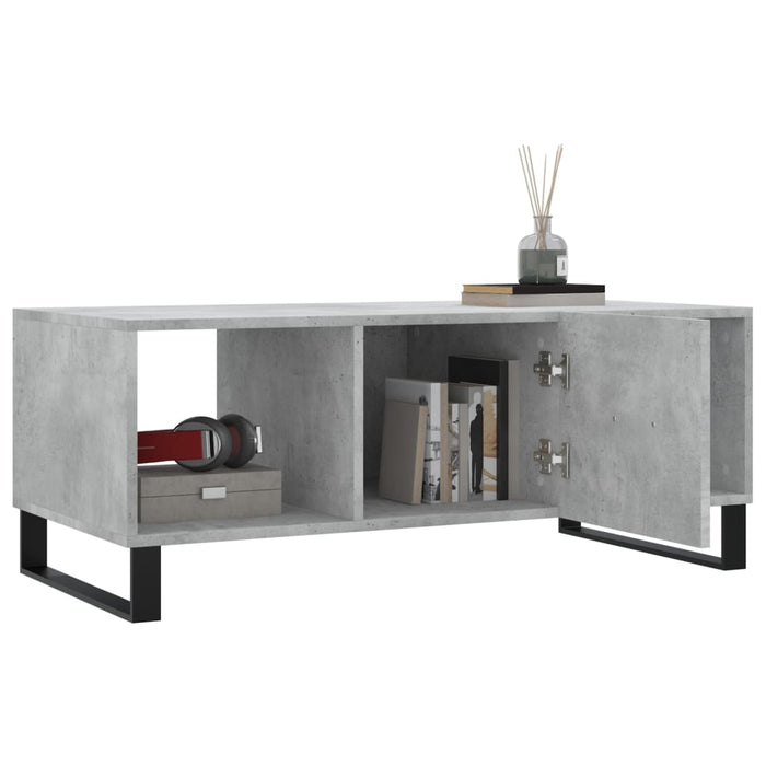 Tavolino Salotto Grigio Cemento 102x50x40 cm Legno Multistrato 829328