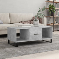 Tavolino Salotto Grigio Cemento 102x50x40 cm Legno Multistrato 829328