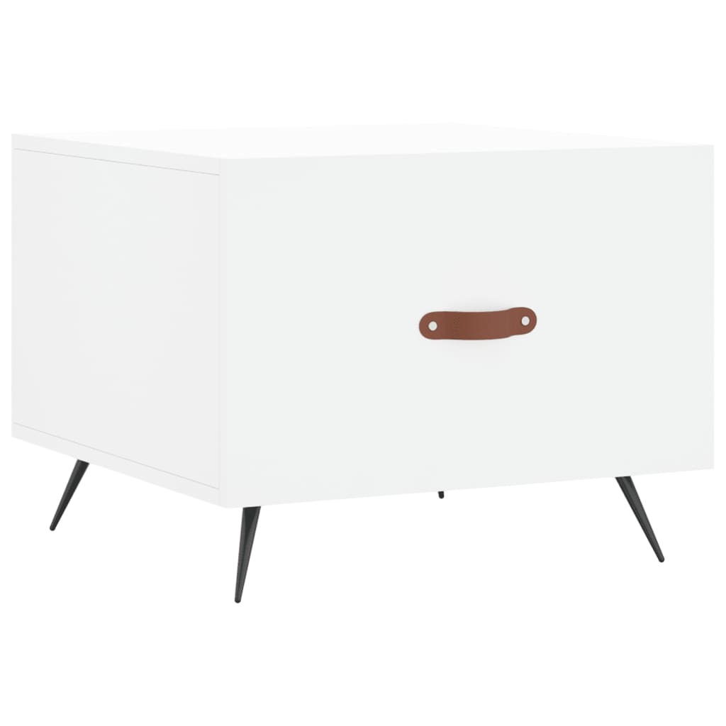 Tavolino da Salotto Bianco 50x50x40 cm in Legno Multistrato 829332