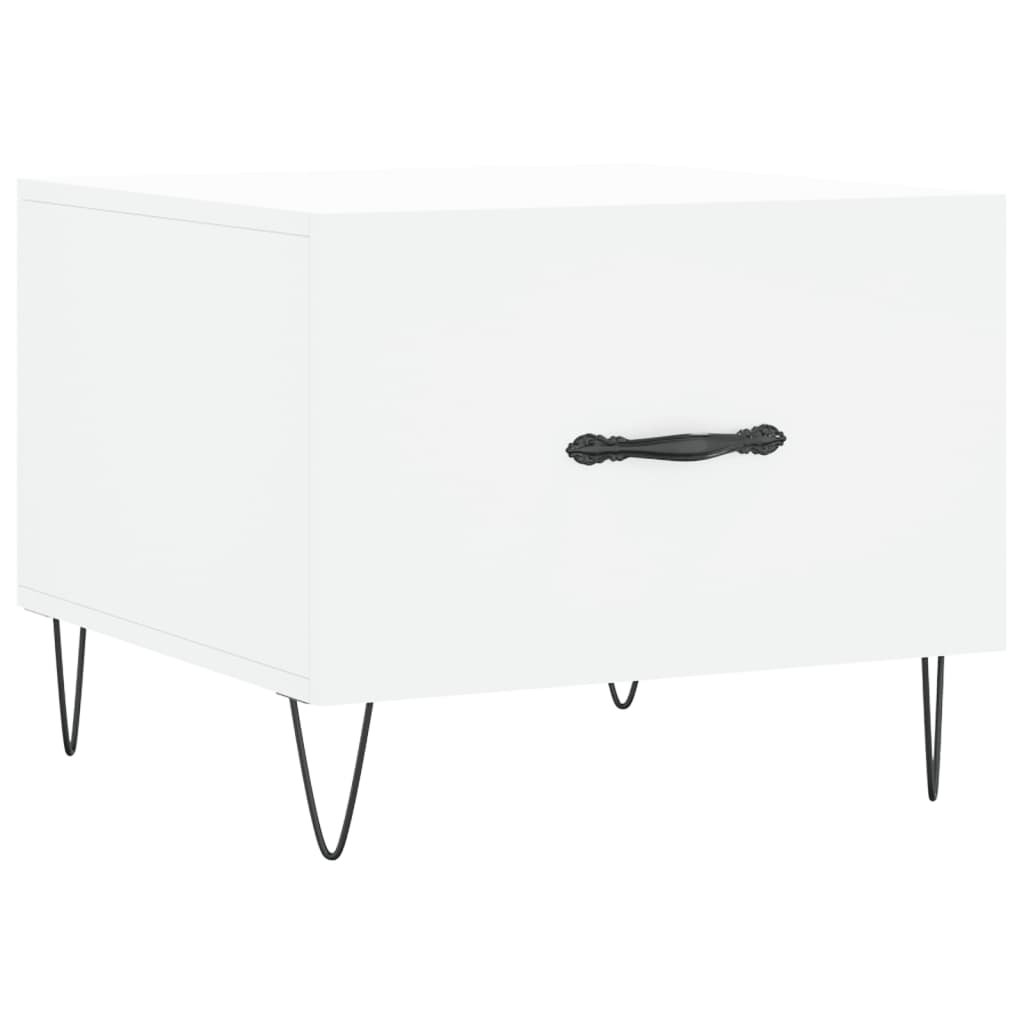 Tavolino da Salotto Bianco 50x50x40 cm in Legno Multistrato 829380