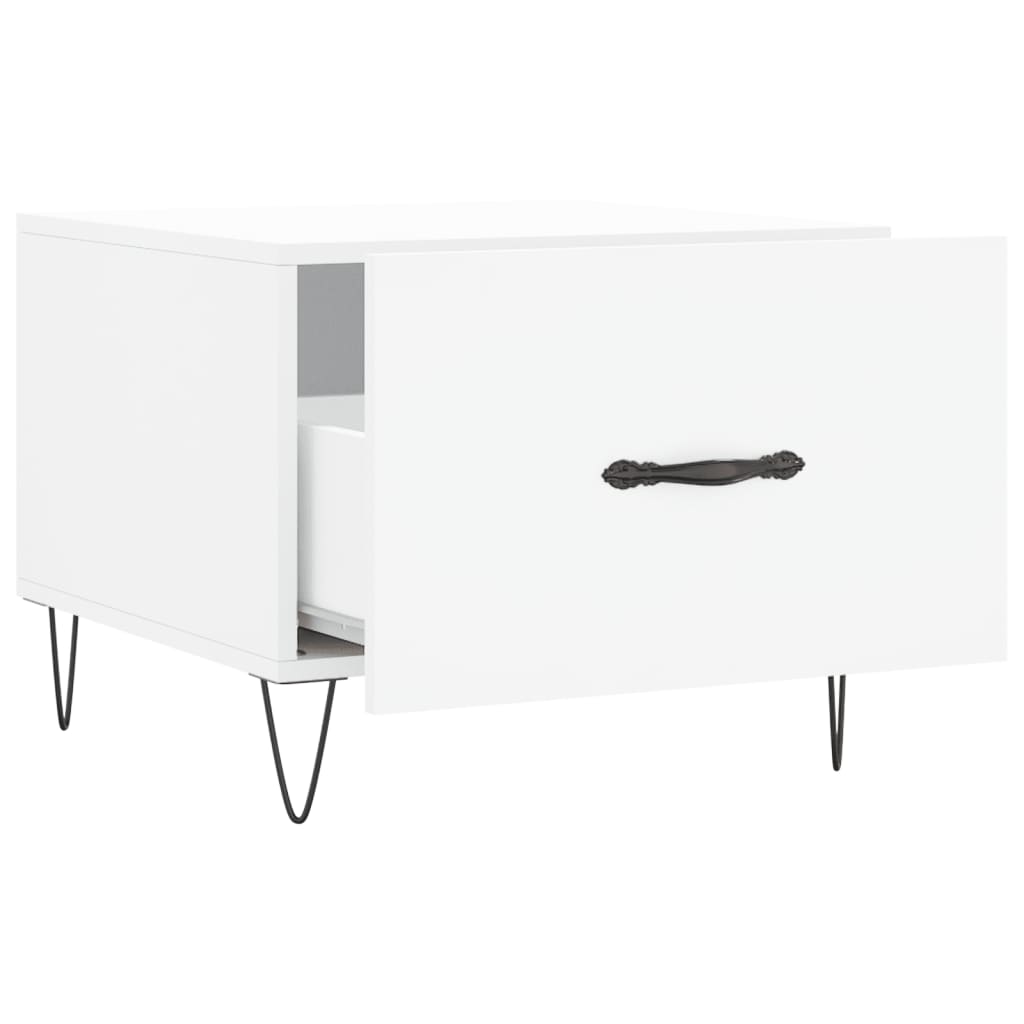 Tavolino da Salotto Bianco 50x50x40 cm in Legno Multistrato 829380