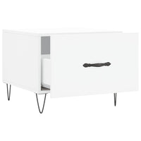 Tavolino da Salotto Bianco 50x50x40 cm in Legno Multistrato 829380