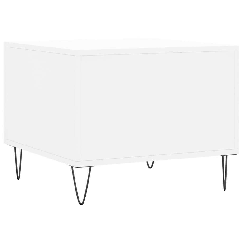 Tavolino da Salotto Bianco 50x50x40 cm in Legno Multistrato 829380