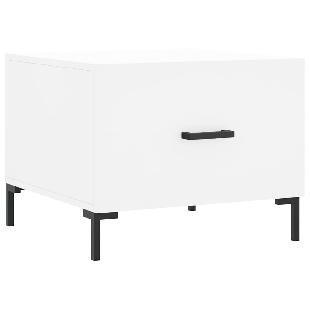 Tavolino da Salotto Bianco 50x50x40 cm in Legno Multistrato 829396