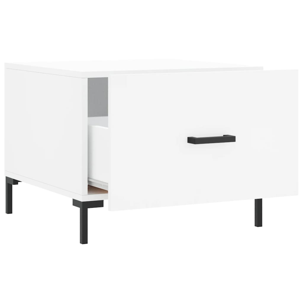 Tavolino da Salotto Bianco 50x50x40 cm in Legno Multistrato 829396