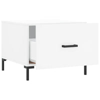 Tavolino da Salotto Bianco 50x50x40 cm in Legno Multistrato 829396