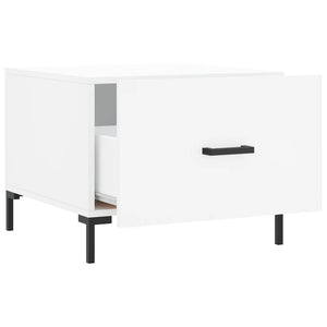 Tavolino da Salotto Bianco 50x50x40 cm in Legno Multistrato 829396