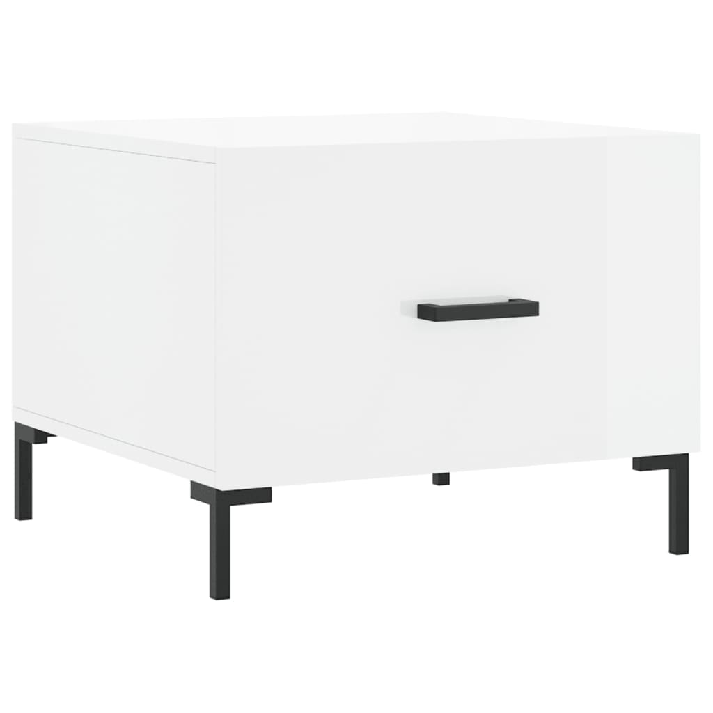 Tavolino da Salotto Bianco Lucido 50x50x40 cm Legno Multistratocod mxl 128371