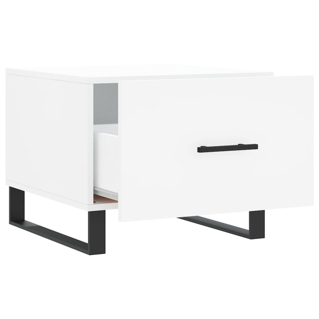 Tavolino da Salotto Bianco 50x50x40 cm in Legno Multistrato 829444