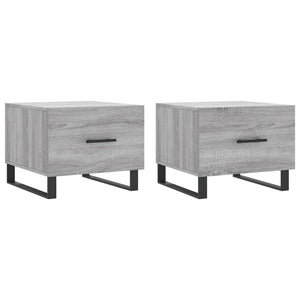 Tavolini Salotto 2pz Grigio Sonoma 50x50x40cm Legno Multistrato 829457