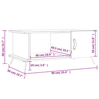 Tavolino da Salotto Bianco 90x50x40 cm in Legno Multistrato 829460