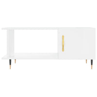 Tavolino da Salotto Bianco Lucido 90x50x40 cm Legno Multistrato 829470