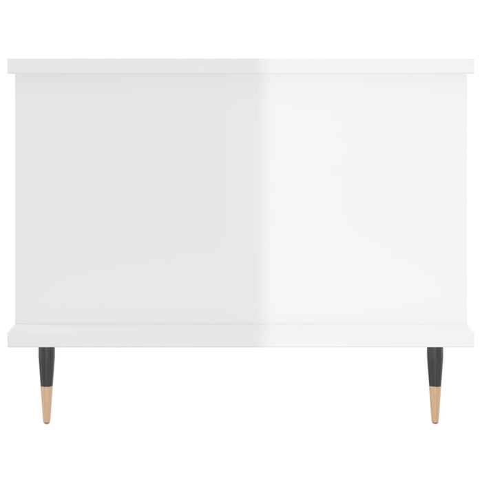 Tavolino da Salotto Bianco Lucido 90x50x40 cm Legno Multistrato 829470