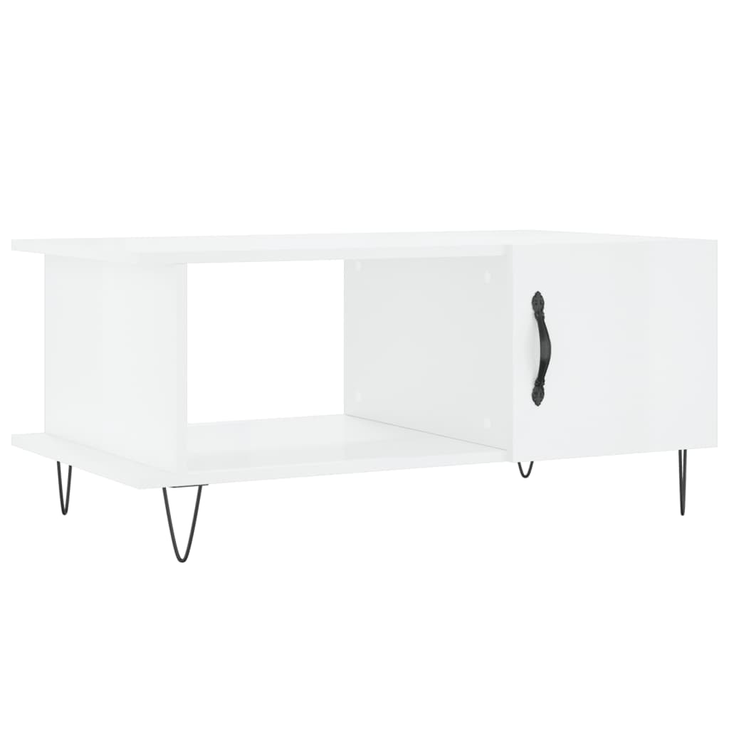 Tavolino da Salotto Bianco Lucido 90x50x40 cm Legno Multistratocod mxl 79985