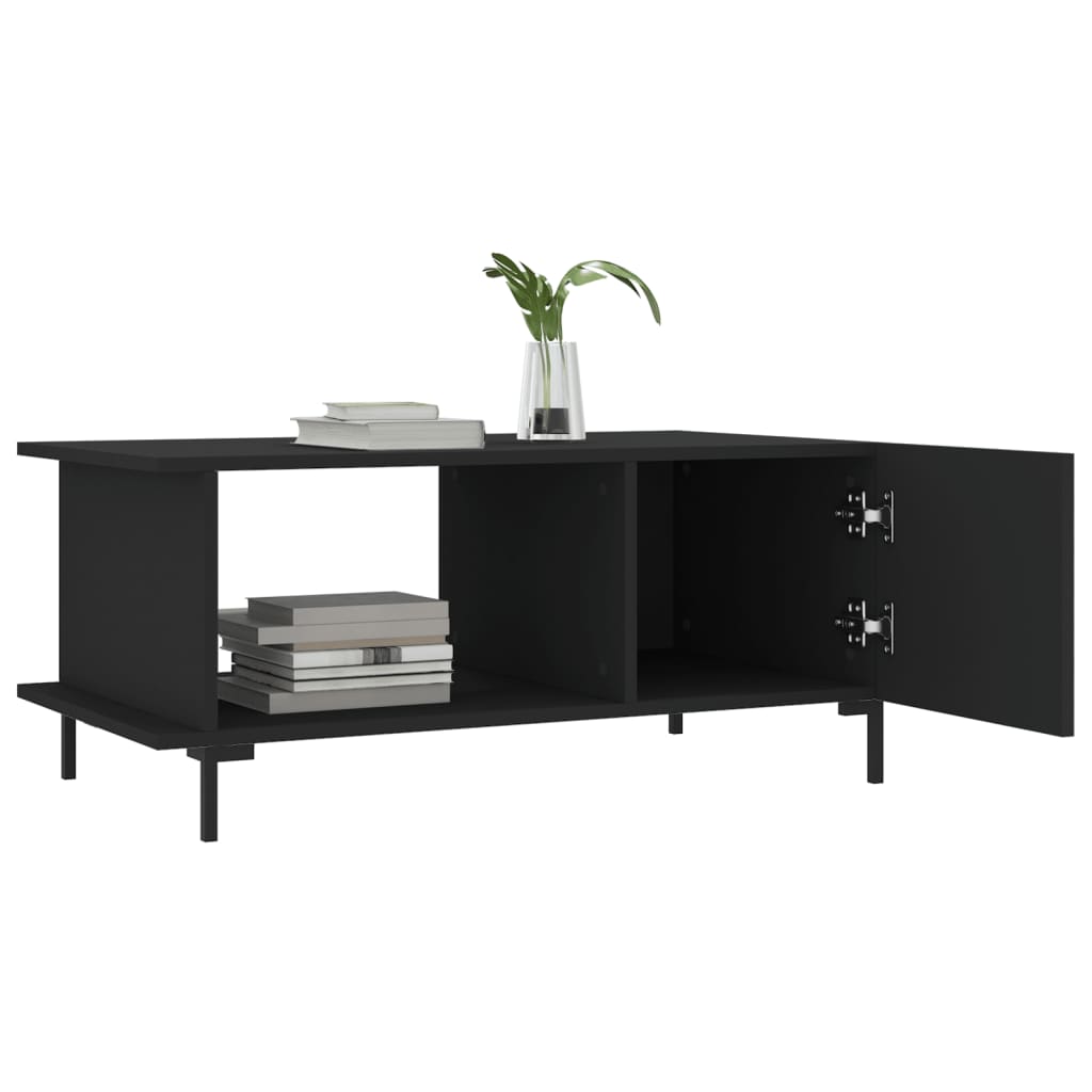 Tavolino da Salotto Nero 90x50x40 cm in Legno Multistrato 829493