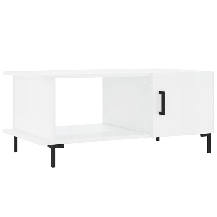 Tavolino da Salotto Bianco Lucido 90x50x40 cm Legno Multistrato 829494