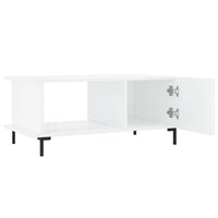 Tavolino da Salotto Bianco Lucido 90x50x40 cm Legno Multistrato 829494