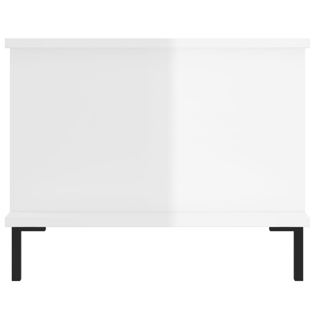 Tavolino da Salotto Bianco Lucido 90x50x40 cm Legno Multistrato 829494