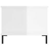 Tavolino da Salotto Bianco Lucido 90x50x40 cm Legno Multistrato 829494