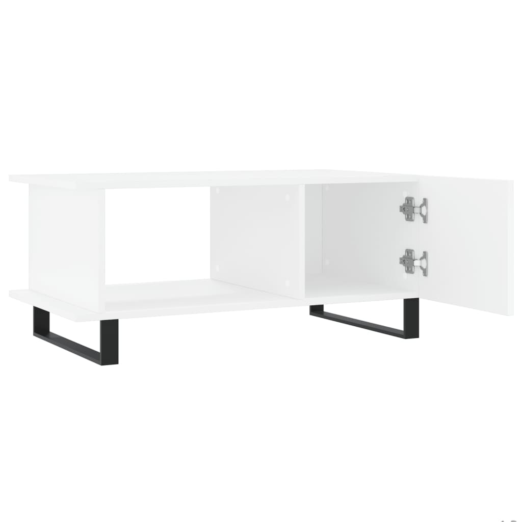 Tavolino da Salotto Bianco 90x50x40 cm in Legno Multistrato 829508