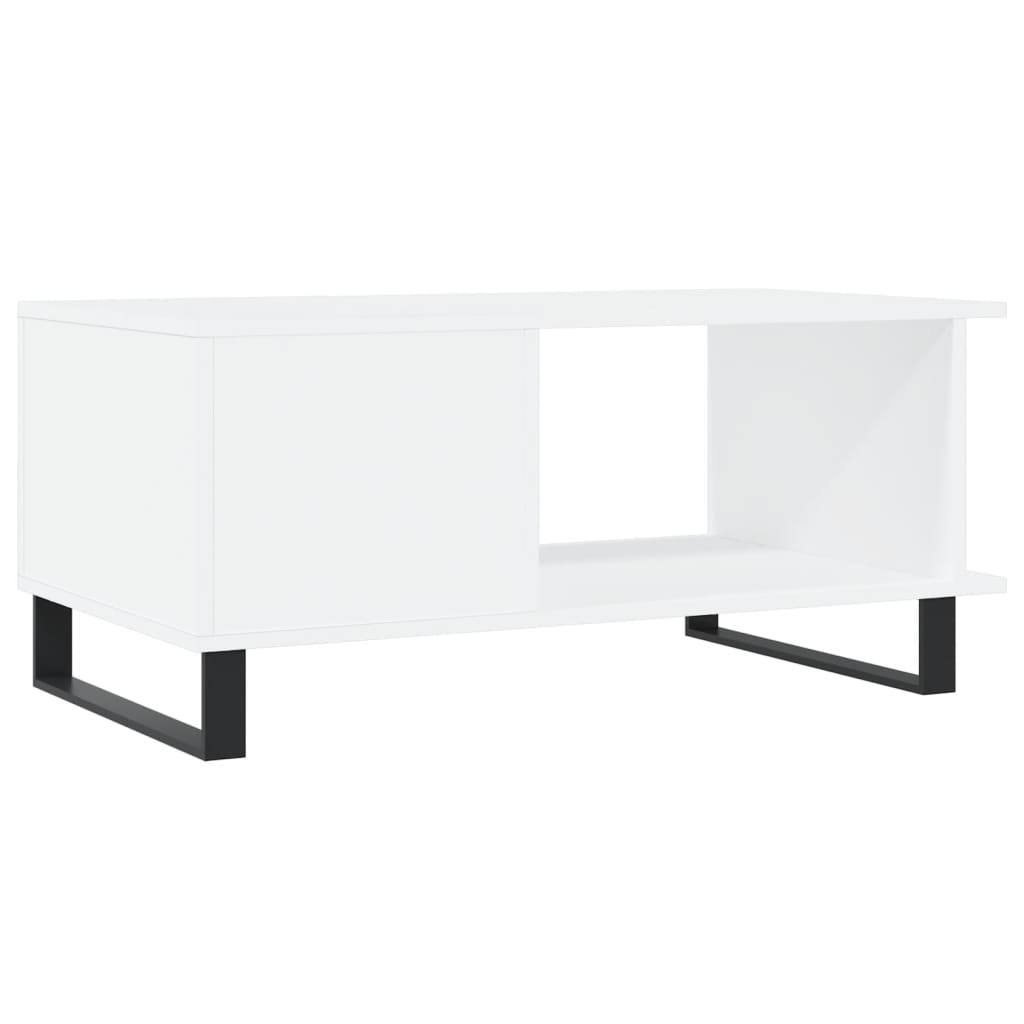 Tavolino da Salotto Bianco 90x50x40 cm in Legno Multistrato 829508