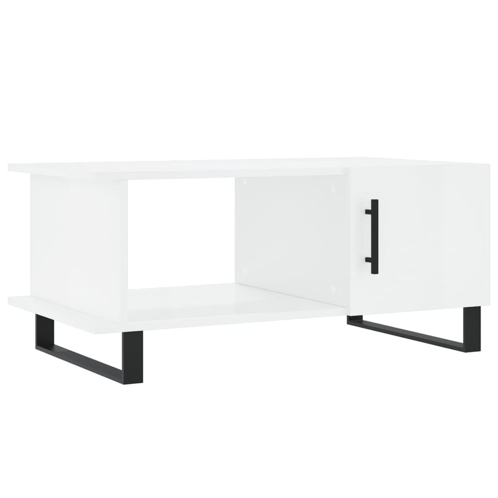 Tavolino da Salotto Bianco Lucido 90x50x40 cm Legno Multistrato 829510