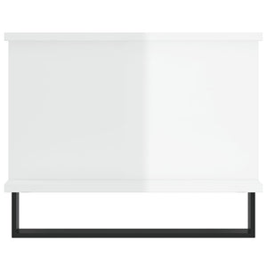 Tavolino da Salotto Bianco Lucido 90x50x40 cm Legno Multistrato 829510