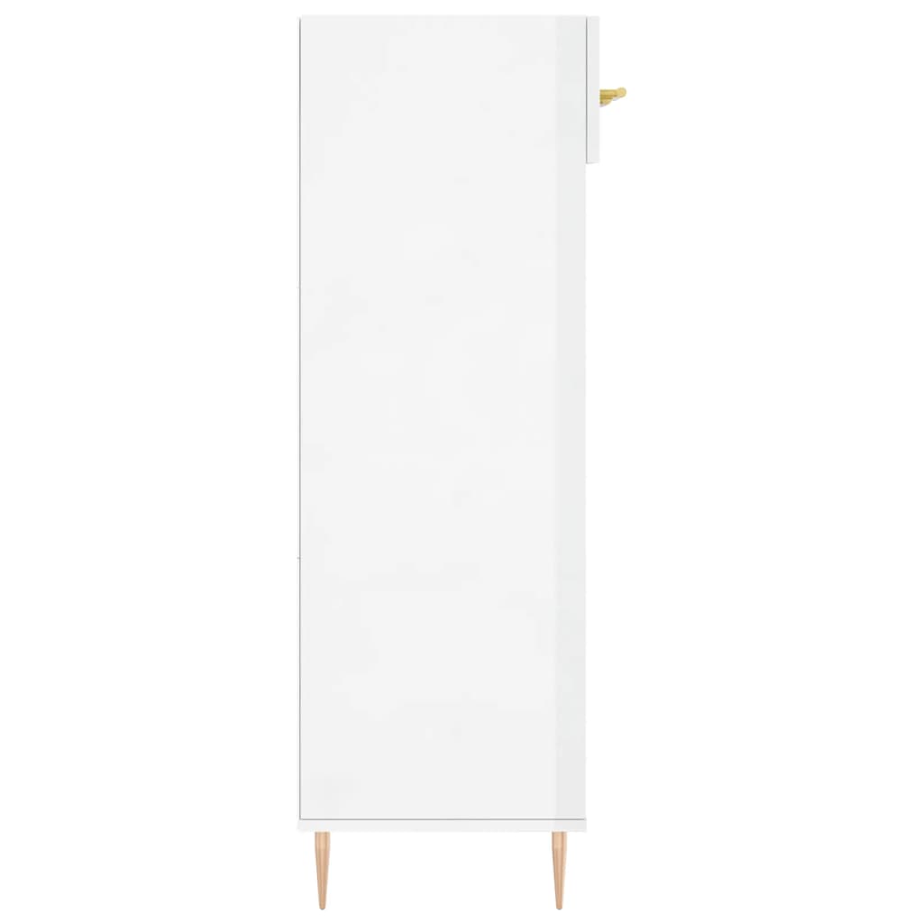 Scarpiera Bianco Lucido 60x35x105 cm in Legno Multistrato 829598