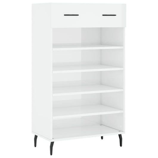 Scarpiera Bianco Lucido 60x35x105 cm in Legno Multistratocod mxl 80059