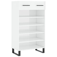 Scarpiera Bianco Lucido 60x35x105 cm in Legno Multistrato 829638