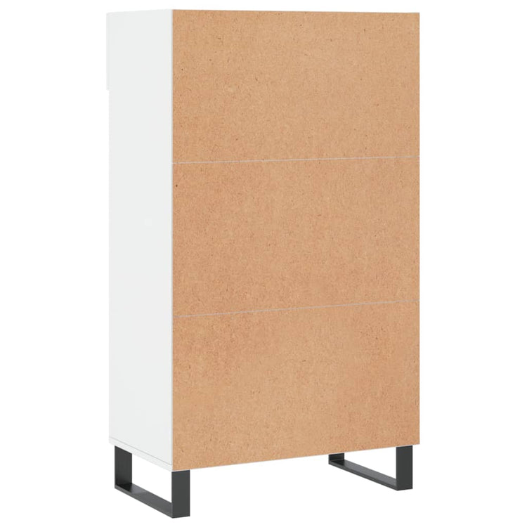 Scarpiera Bianco Lucido 60x35x105 cm in Legno Multistrato 829638