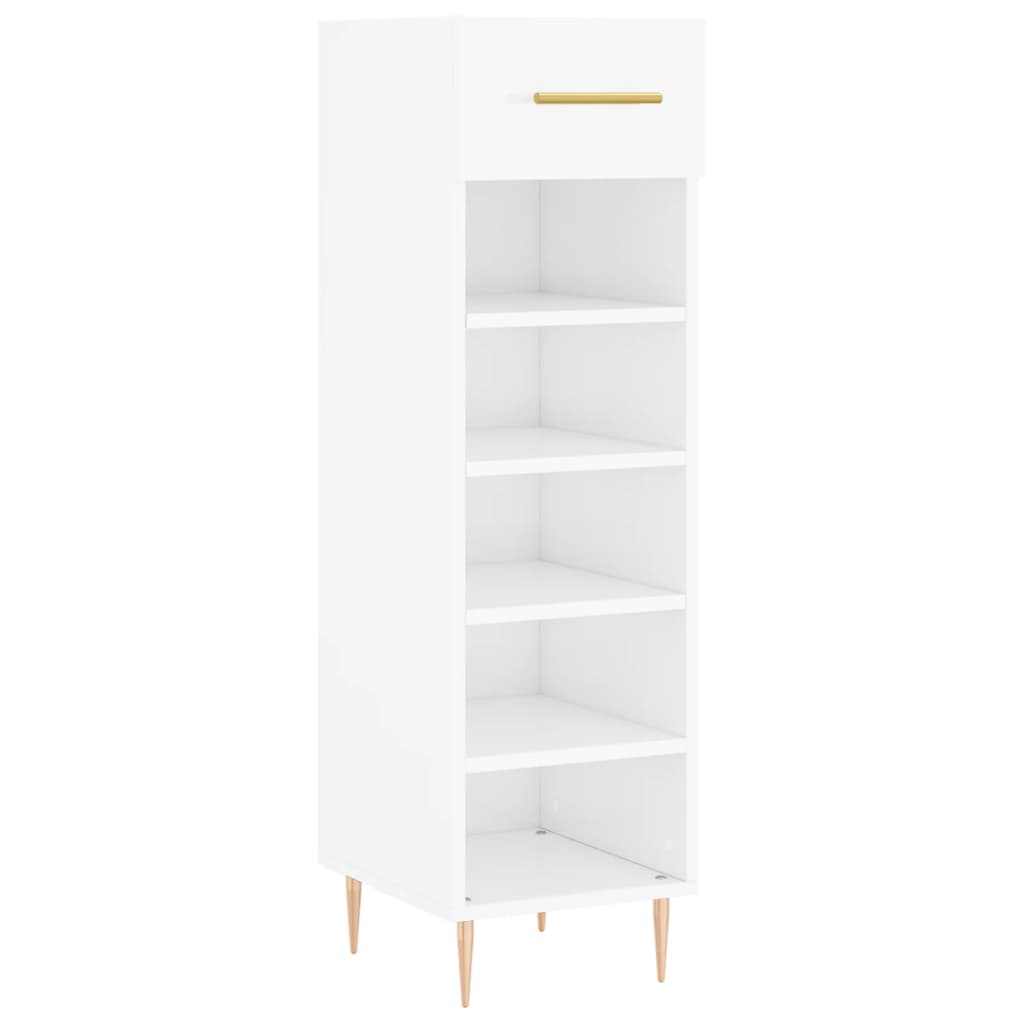 Scarpiera Bianco Lucido 30x35x105 cm in Legno Multistratocod mxl 127332