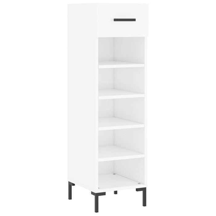 Scarpiera Bianco Lucido 30x35x105 cm in Legno Multistratocod mxl 104053